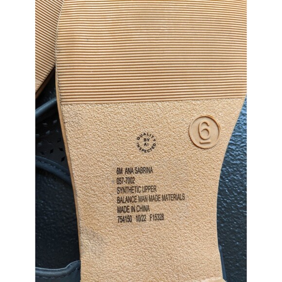 A.N.A A New Approach Sabrina Sandal Thong Black Size 6 - Picture 9 of 10